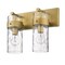 Z-Lite Fontaine 2 Light Vanity, Rubbed Brass & Clear 3035-2V-RB - alternate 7
